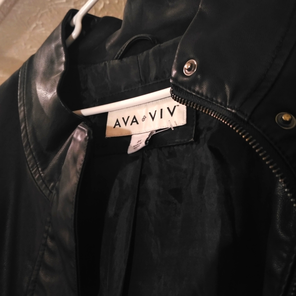 Plus Size Faux leather jacket